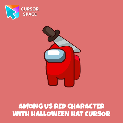 Among Us Red Character with Halloween Hat cursor pointer cursor